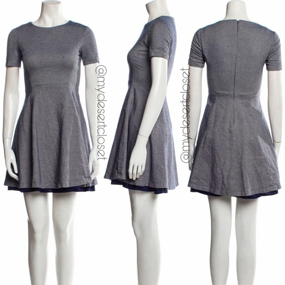 Theory The Dart Cotton Bland Herringbone Mini Dress - Picture 1 of 7